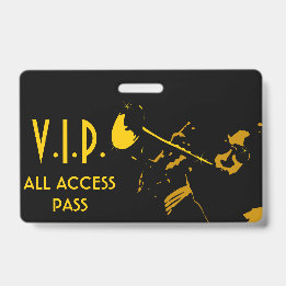 VIP All Access Pass for Musical Event ID Badge