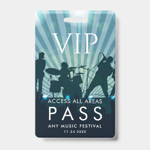 VIP All Access Pass Music Festival Custom ID Badge