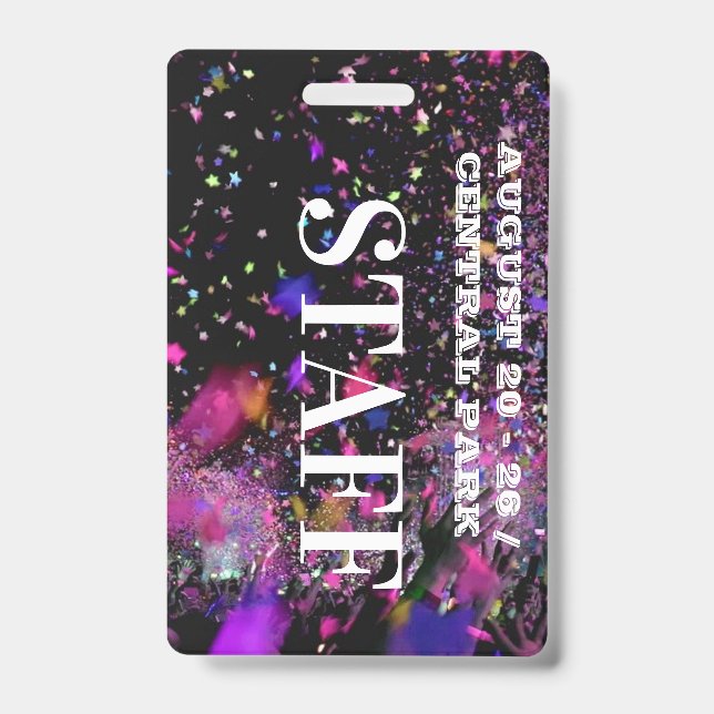 VIP All Access Staff Employee Concert Club Party  ID Badge (Front)