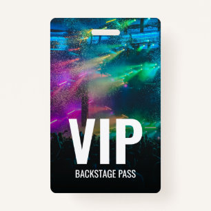 VIP Backstage Pass with QR Code ID ID Badge