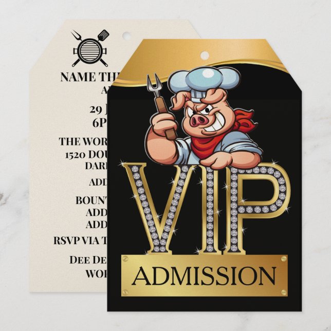 VIP Barbecue / Pig Pickin' Invitation (Front/Back)