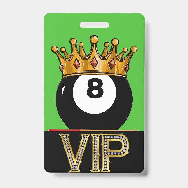 VIP Billiards - Snooker Lanyard Badge ID Badge (Front)