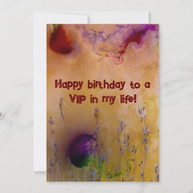 VIP birthday cards VIP abstract art  (Front)