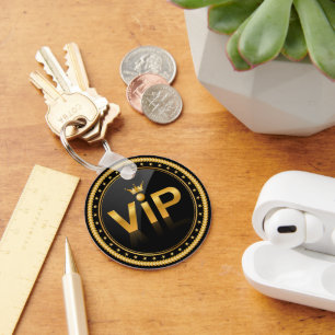 VIP Black and Gold Club Membership Pass  Key Ring