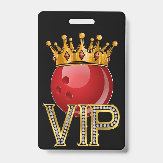 VIP BOWLING Lanyard Badge ID Badge (Front)