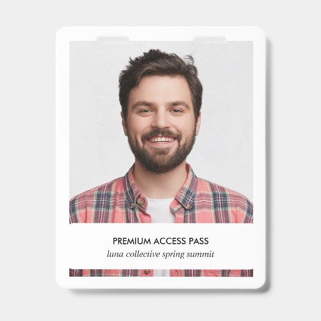 VIP Conference Photo Access Pass Design ID Badge (Front)