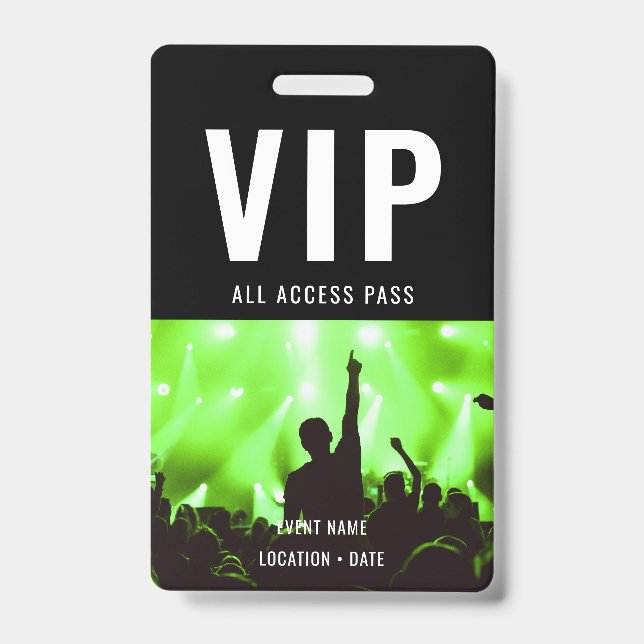VIP Custom Event or Concert Name All Access  ID Badge (Front)
