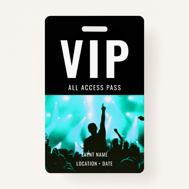 VIP Custom Event or Concert Name All Access  ID Badge (Front)