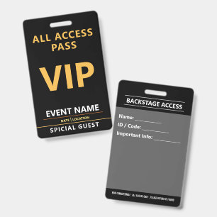VIP Event Badge – All Access Pass Design ID Badge