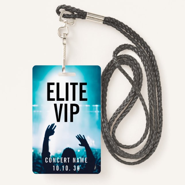 VIP Event Photo Custom Name Concert ID Badge (Back with Lanyard)