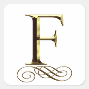 VIP Gold ”F” monogram Square Sticker