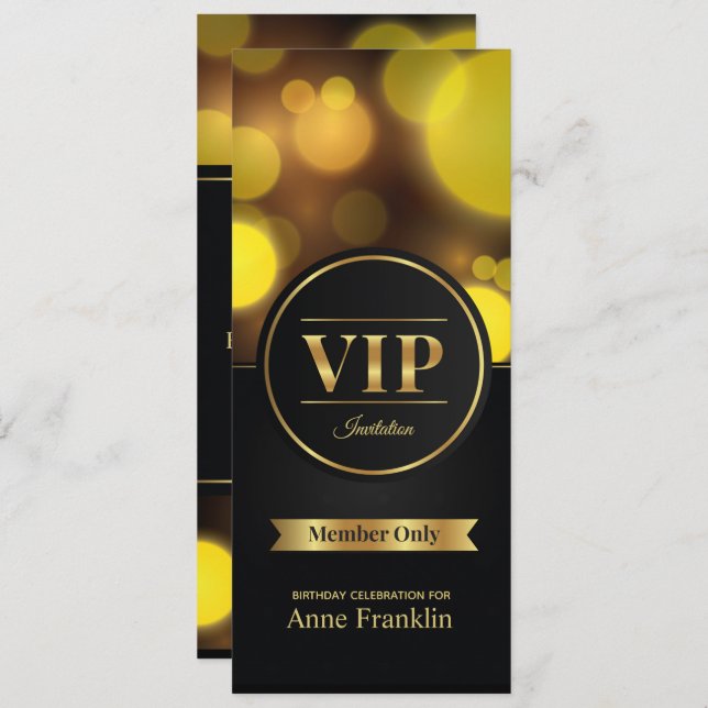 VIP member only birthday party invitation (Front/Back)