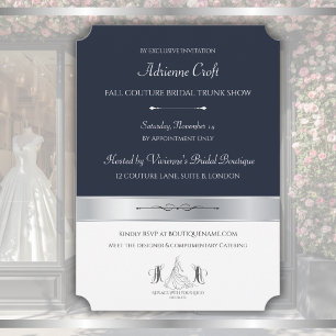 VIP Midnight Blue Bridal Boutique Trunk Show Invitation