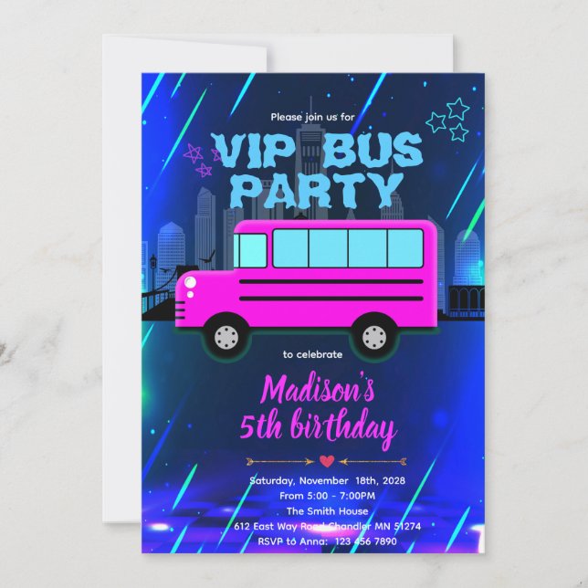VIP Party Bus Invitation (Front)