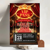 VIP Pass Glamour Premiere Hollywood Adult Birthday