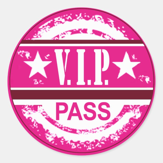 VIP Pass Party Sticker (orchid) (Front)