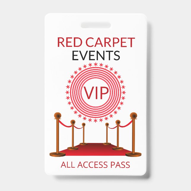 VIP Pass Red Carpet ID Badge (Front)