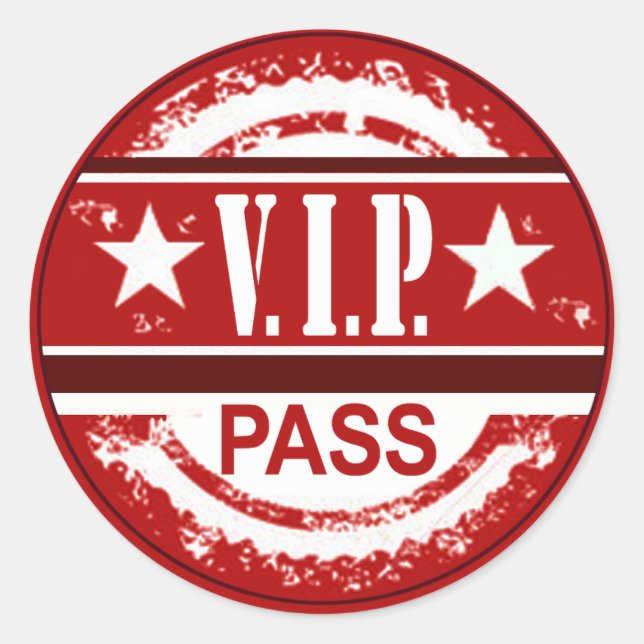 VIP Pass Sweet 16 Party Sticker (red) (Front)