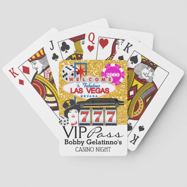 VIP PASS - Vegas Party - Casino Playing Cards (Back)