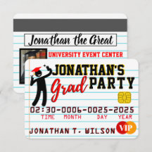 VIP Phone Photo Graduation Party Credit Card