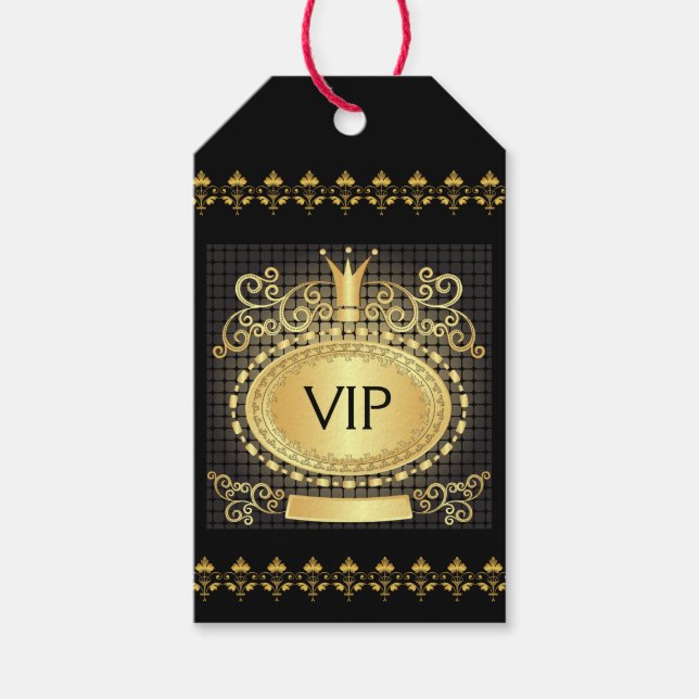 VIP Royal Elegant Monogram Gift Tag - SRF (Front)