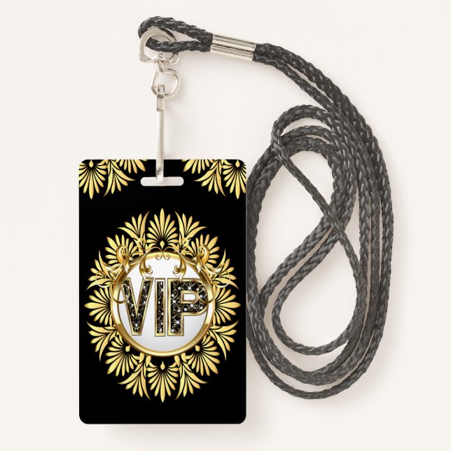 VIP - See Back  Badge ID Badge (Front with Lanyard)