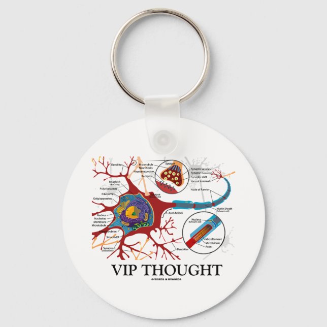 VIP Thought (Neuron / Synapse Humour) Key Ring (Front)