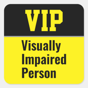 VIP Visually Impaired Person Square Sticker