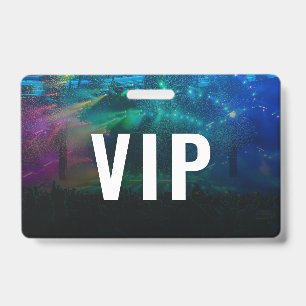 VIP with QR Code and Photo Horizontal ID Badge