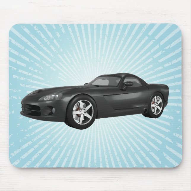 Viper Hard-Top Muscle Car: Black Finish: Mousepad (Front)