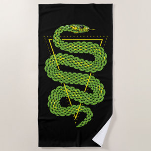 Viper snake 2 beach towel