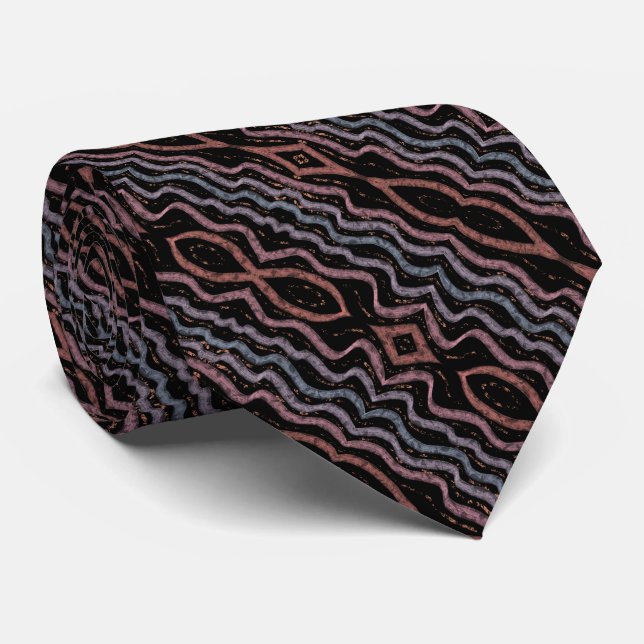 Viper Snake Skin Drawing Pattern With Soft Pastel  Tie (Rolled)