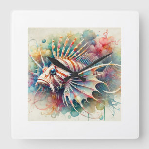 Viperfish Stomiiformes 210724AREF149 - Watercolor Square Wall Clock