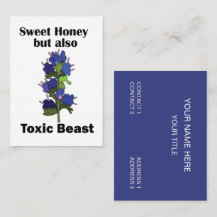 Vipers Bugloss Sweet Honey Toxic Beast Beekeeper Business Card