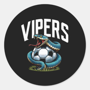 Vipers Soccer Mascot For Youth Teams Players And F Classic Round Sticker
