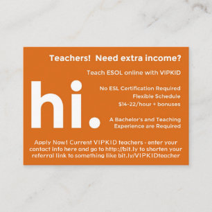 VIPKID Teacher Referral / Recruitment Cards