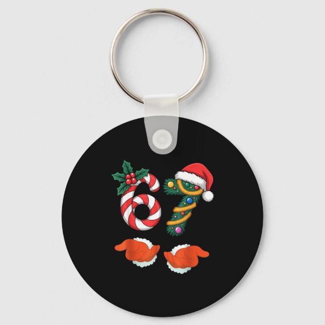 Viral 67 Candy Canes Christmas Tree With Hand Holi Key Ring (Front)