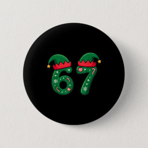 Viral 67 Christmas Elf Hat 6 7 Trend Meme Six Seve Cm Round Badge