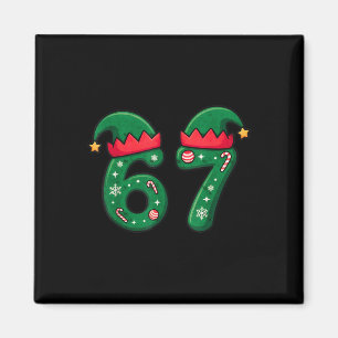 Viral 67 Christmas Elf Hat 6 7 Trend Meme Six Seve Magnet