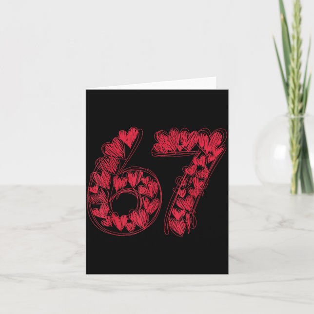 Viral 67 Hand-drawn Hearts Valentine's Day Cute Te Card (Front)