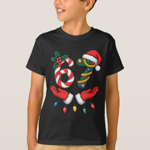 Viral 67 Hands Gesture Candy Canes Santa Holiday K T-Shirt