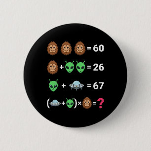 Viral 6 7 Meme Bigfoot Alien Ufo Algebra Equation Cm Round Badge