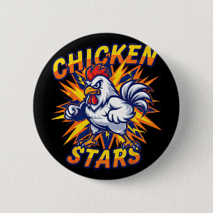 Viral Meme Chicken Stars Cartoon Boys Humour Trend 6 Cm Round Badge