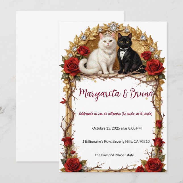 Viral Revenge Cat Wedding  Invitation (Front/Back)