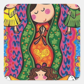 VIRGEN DE GUADALUPE CARICATURA 05 CUSTOMIZABLE PRO SQUARE STICKER