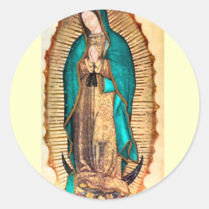 Virgen de Guadalupe Classic Round Sticker