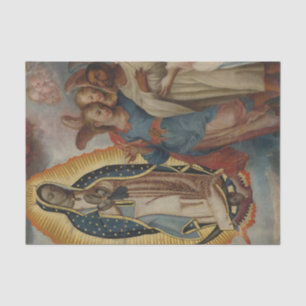 Virgen de Guadalupe con Juan Diego, Mexican School Tissue Paper