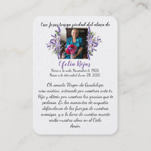 Virgen De Guadalupe Funeral Memorial Card