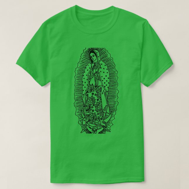 Virgen de Guadalupe Our Lady of Guadalupe Black an T-Shirt (Design Front)