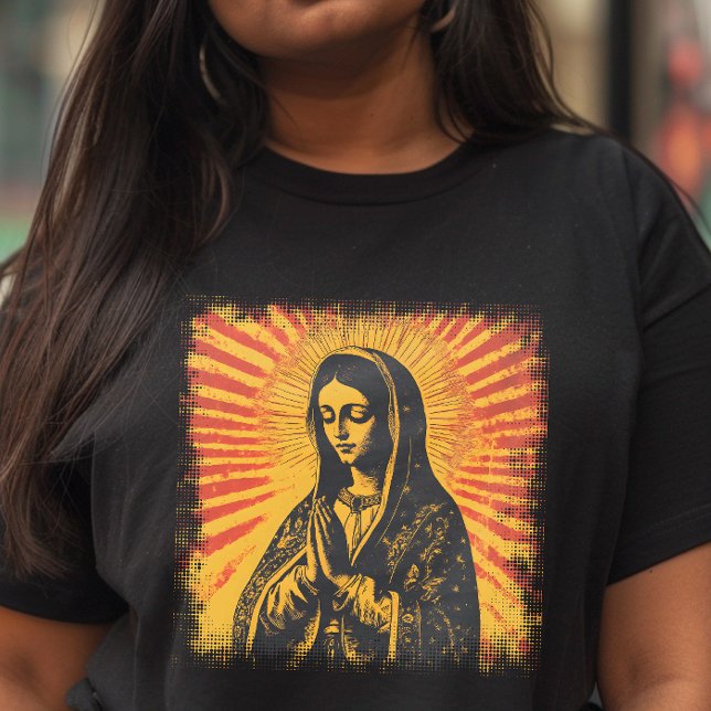 Virgen de Guadalupe T-Shirt (Fusing iconic imagery with a modern eclectic style.)